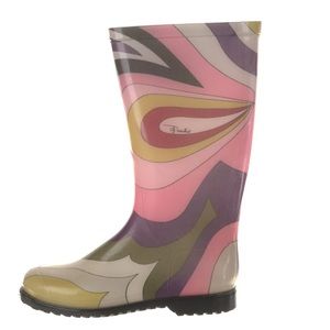 Emilio Pucci Rubber Printed Rainboots